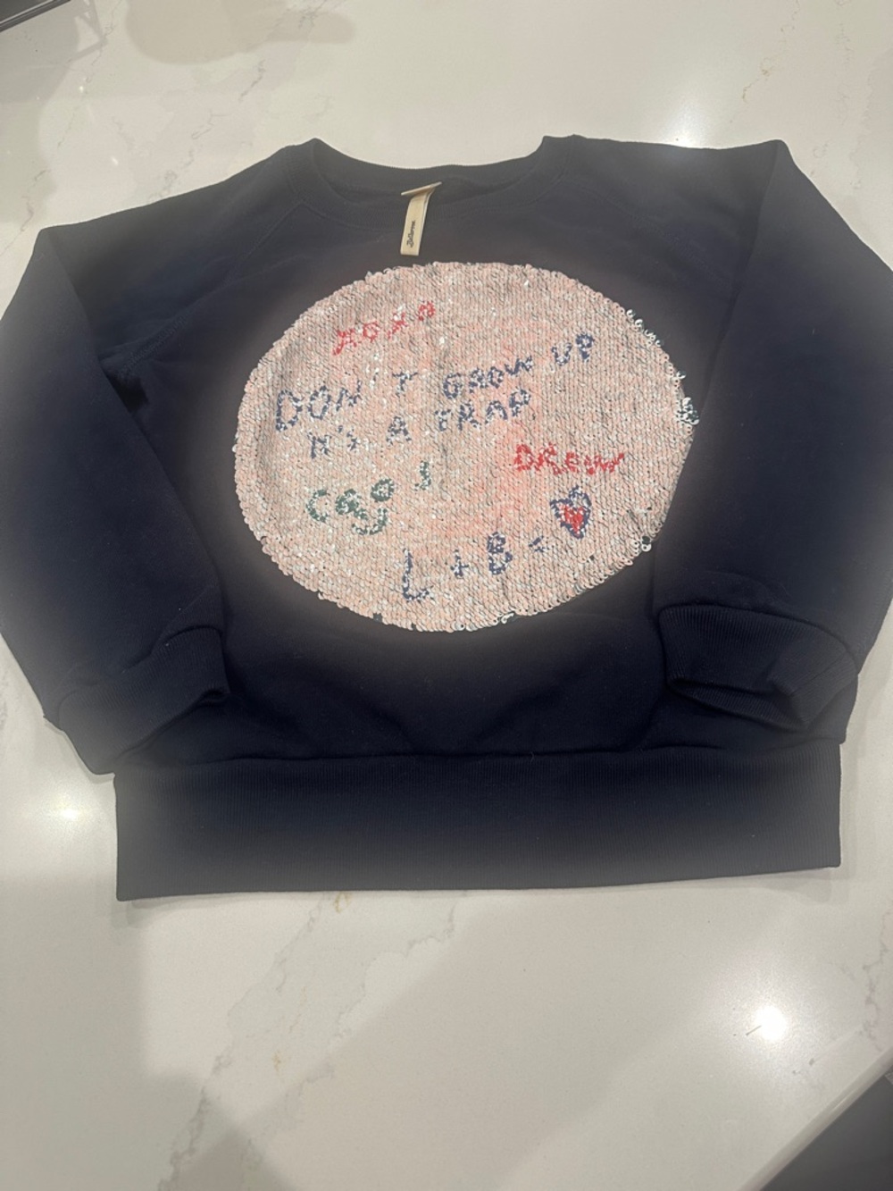 Bellerose. Black Sweatshirt Don’t Grow Up It’s A‎ Trap kids size 8